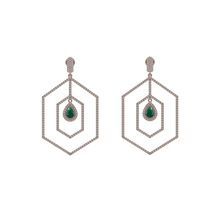 Yellow Gold Emerald Earring