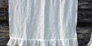 White Linen Curtain Panel Cafe Curtain