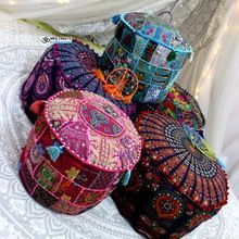 Vintage Ottoman Bohemian Patchwork Pouf