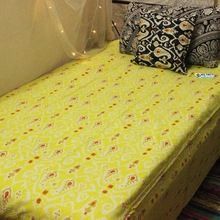 Yellow Decorative Ikkat Kantha Quilts