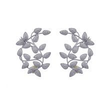 Yellow Gold Leaves Ear Cuff Earrings