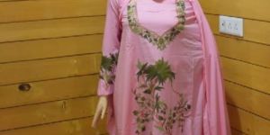 Pink Kashmiri Embroidered Unstitched Suit Fabric
