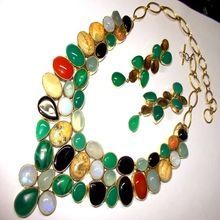 Stone Necklace with Earrings