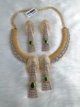 Trending American Diamond Cubic Zircon Necklace Set