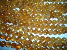 Yellow Citrine Plain Round Beads Loose Gemstone