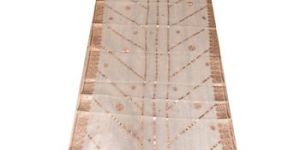 White Chanderi Printed Work Dupatta