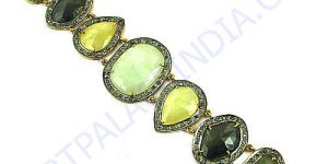 Victorian Gold Plated Gemstone Sapphire Bracelets