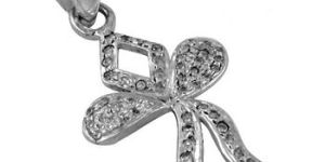 White CZ Gemstone Silver Pendant