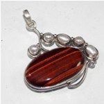 Sterling Silver Pendant Tiger Eye Gemstone Jewelry