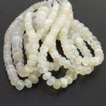 White Moonstone Smooth Rondelle Gemstone Beads