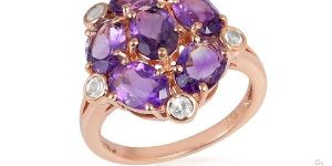 Sterling Silver Gemstone Jewelry African Amethyst Silver Rings