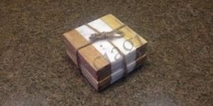 Wood Square Coasters Set