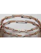 Two Tone Solid Gold Diamond Bangle