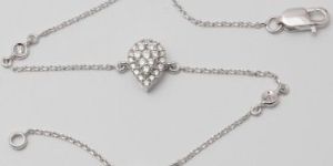 White Gold Cluster Round Light Diamond Bracelet