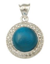 Zirconia Studded Halo Silver Pendant