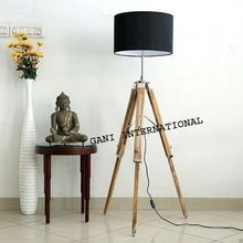 Teak Wooden Floor Lamp