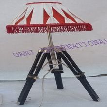 Tripod Table Lamp with Wooden Stand
