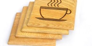 Wooden Engrave Antique Wood Coaster