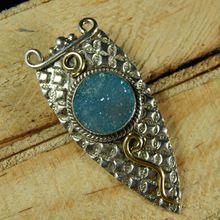 Silver Druzy Gemstone Pendant