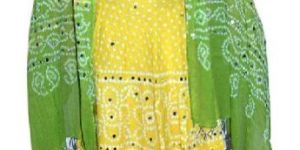 YELLOW GREEN LEHENGA CHOLI