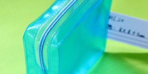 Sky Blue PVC Zipper Bags