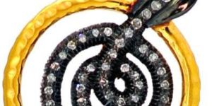 Silver Snake Charm Gold Pendant