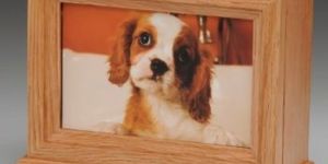 Oak Wood Pet Urn Photo Frame