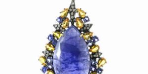 TANZANITE & YELLOW SAPPHIRE PENDANT