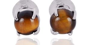 Tiger Eye Gemstone 925 Sterling Silver Earring