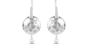 Yellow Quartz Hammered Design Solid Silver Dangle Earring