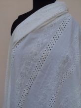 Indian Embroidered Eyelet Cotton Fabric