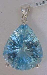 White Gold Pendant with Sky Blue Topaz