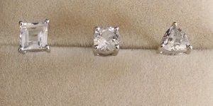 White Topaz 3 Earring Set