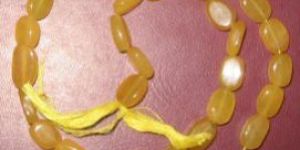 Yeellow Jade Plain Oval Gem Beads