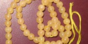 Yellow Jade Plain Round Beads