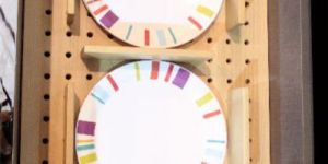 Wooden Plate Plank Holder Drawer