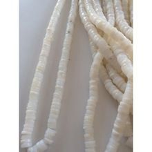 White Opal Smooth Wheel Natural Beads