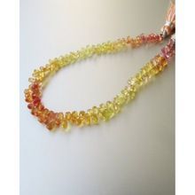 Yellow Sapphire Faceted Drops Briolette Beads