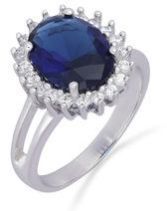 Blue Glass Zircon Ring