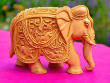 Wooden Elephant Figurine