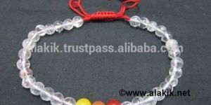 Crystal Quartz with 3bds Dstring Anklet