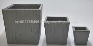 Square Metal Garden Planters in Antique Grey Finish