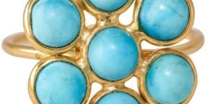Turquoise Gold Plated Handmade Adjustable Rings