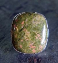 Unakite Sterling Silver Ring