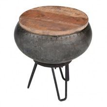 Wood Top with Storage Side Table