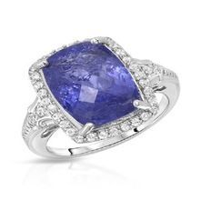 Silver Ring with Natural Tanzanite
