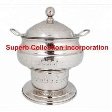 X Hammered Round Gujrati Chafing Dish