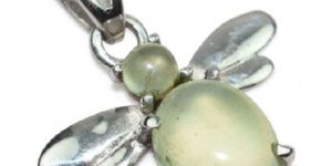 Unique Bee Style!! Prehnite Pendant 925 Sterling Silver Jewlery