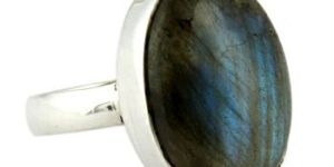 Unique Blue Fire Labradorite Bezel Ring