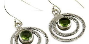 Unique Green Peridot 925 Sterling Silver Earring